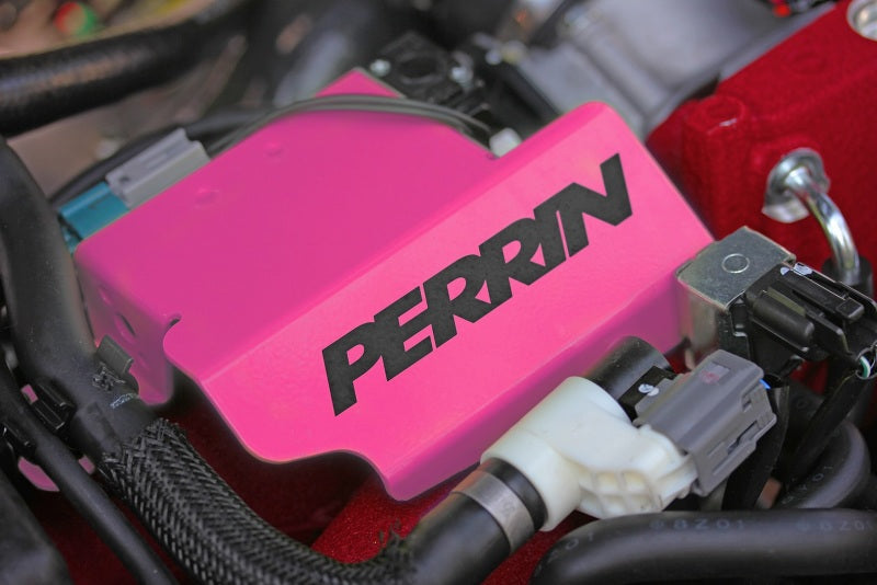 PERRIN 08-21 Subaru STI Boost Control Solenoid Cover - Hyper Pink Perrin Performance Engine Covers AXOPROS
