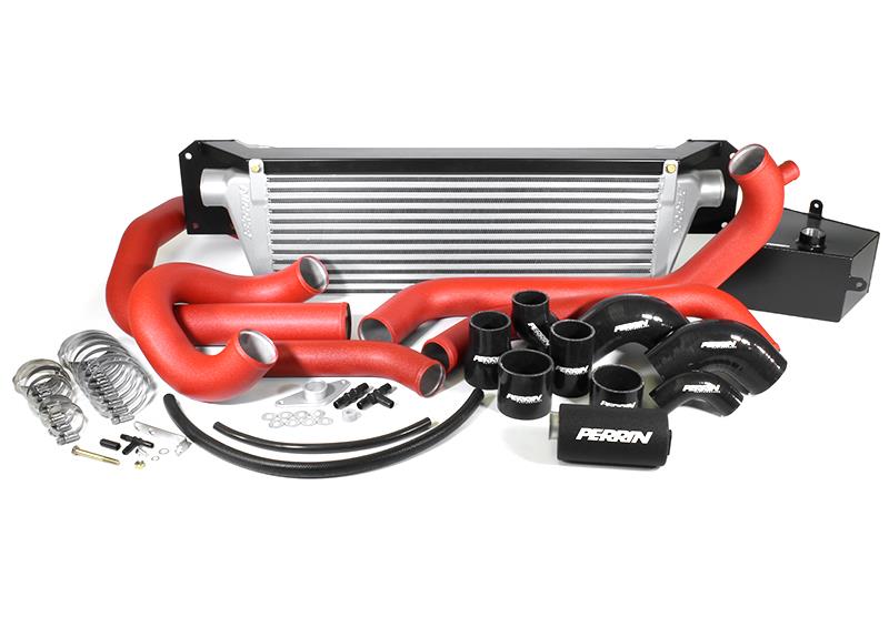 PERRIN 15-21 Subaru STI Front Mount Intercooler Boost Tubes + Hardware - Red Tubes Perrin Performance Intercooler Ducting AXOPROS