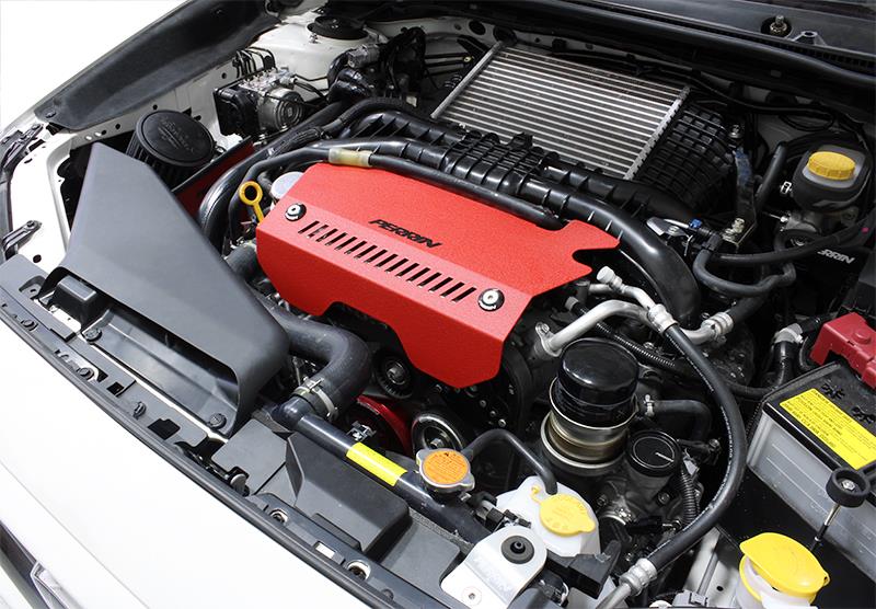 PERRIN 15-21 Subaru WRX Pulley Cover - Red Perrin Performance Engine Covers AXOPROS