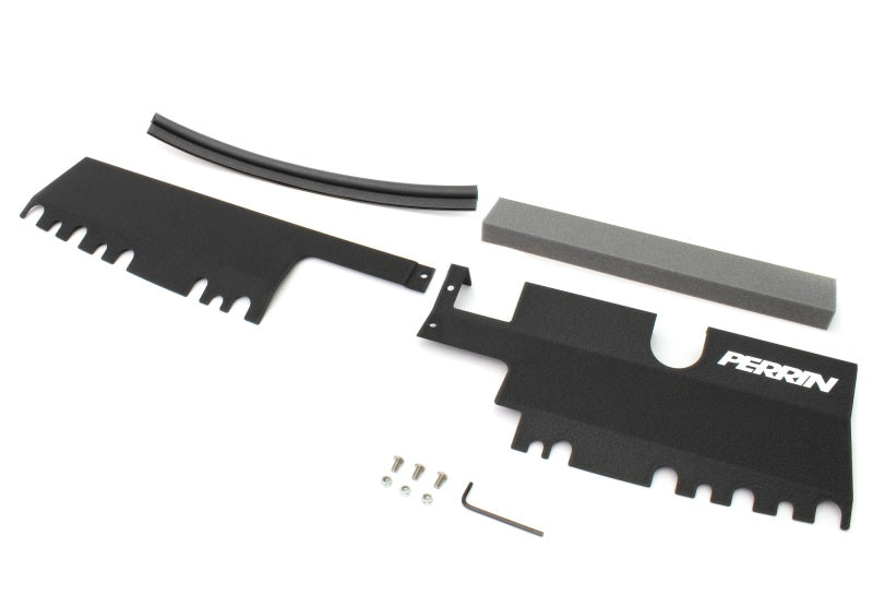 Perrin 15-21 WRX/STI Radiator Shroud (With OEM Intake Scoop) - Black Perrin Performance Radiator Shrouds  AXOPROS