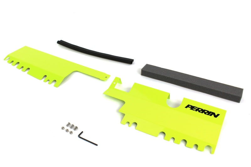 Perrin 15-21 WRX/STI Radiator Shroud (With OEM Intake Scoop) - Neon Yellow Perrin Performance Radiator Shrouds  AXOPROS