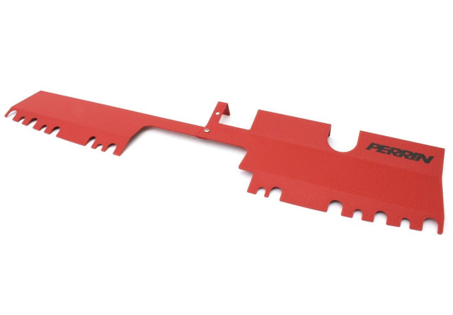 Perrin 15-21 WRX/STI Radiator Shroud (With OEM Intake Scoop) - Red Perrin Performance Radiator Shrouds  AXOPROS