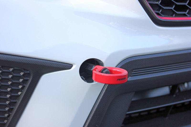 PERRIN 18-21 Subaru WRX & STI / 13-25 BRZ / 17-20 Toyota 86 Tow Hook Kit (Front) - Red Perrin Performance Tow Hooks AXOPROS