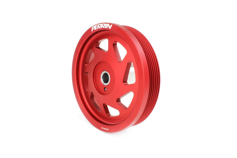 PERRIN 19-21 Subaru WRX / 16-18 Forester / 15-19 Legacy Lightweight Crank Pulley - Red Perrin Performance Pulleys - Crank, Underdrive AXOPROS