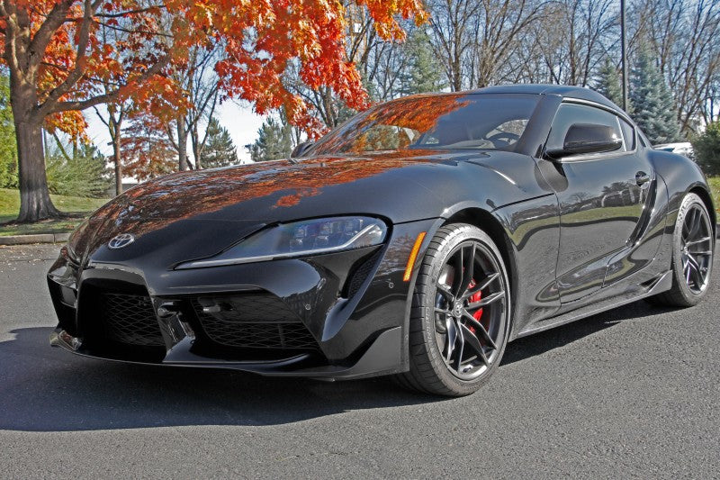 Perrin 2020 Toyota Supra Tow Hook Kit (Front) - Black Perrin Performance Tow Hooks AXOPROS