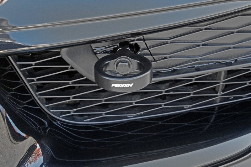 Perrin 2020 Toyota Supra Tow Hook Kit (Front) - Black Perrin Performance Tow Hooks AXOPROS