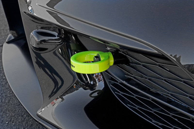 Perrin 2020 Toyota Supra Tow Hook Kit (Front) - Neon Yellow Perrin Performance Tow Hooks AXOPROS