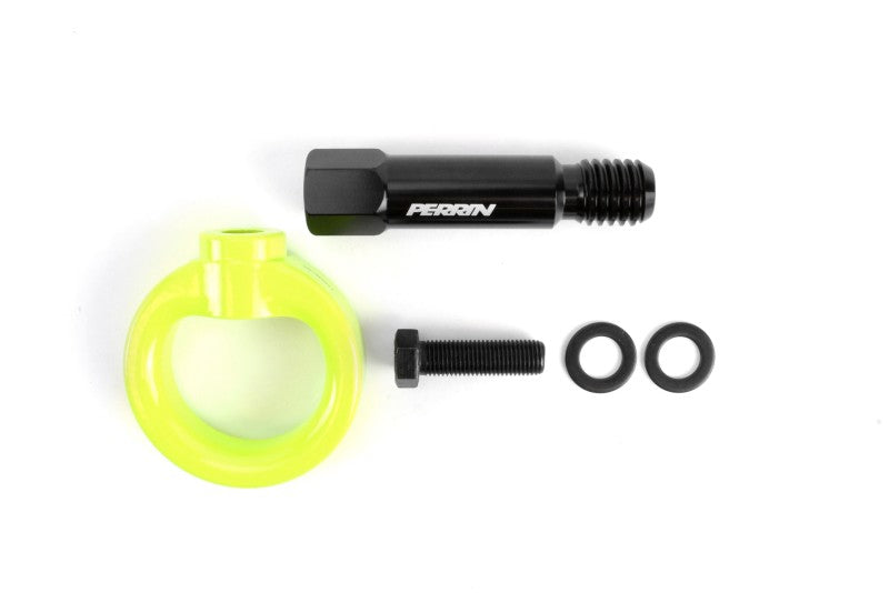 Perrin 2020 Toyota Supra Tow Hook Kit (Front) - Neon Yellow Perrin Performance Tow Hooks AXOPROS