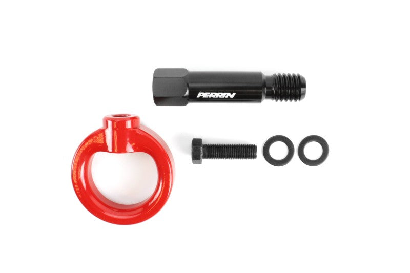 Perrin 2020 Toyota Supra Tow Hook Kit (Front) - Red Perrin Performance Tow Hooks AXOPROS