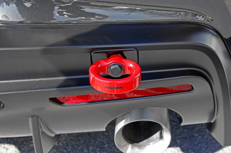 PERRIN 20-25 Toyota Supra Tow Hook Kit (Rear) - Red Perrin Performance Tow Hooks AXOPROS