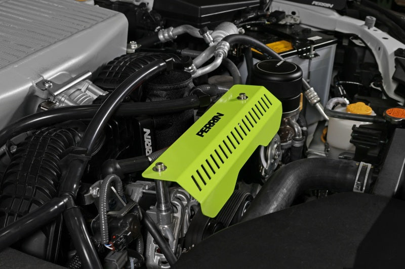 PERRIN 22-25 Subaru WRX Pulley Cover - Neon Yellow (SHORT - For Use w/PERRIN AOS) Perrin Performance Engine Covers AXOPROS
