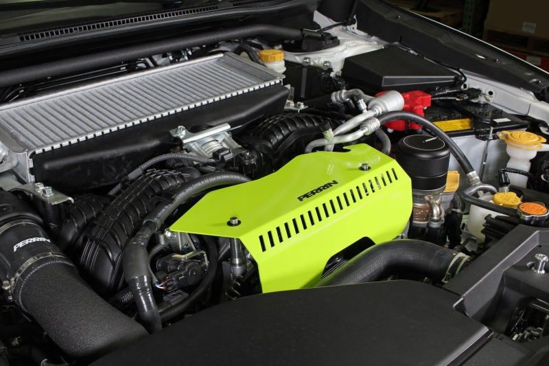 PERRIN 22-25 Subaru WRX Pulley Cover - Neon Yellow (TALL - For Use w/o PERRIN AOS) Perrin Performance Engine Covers AXOPROS