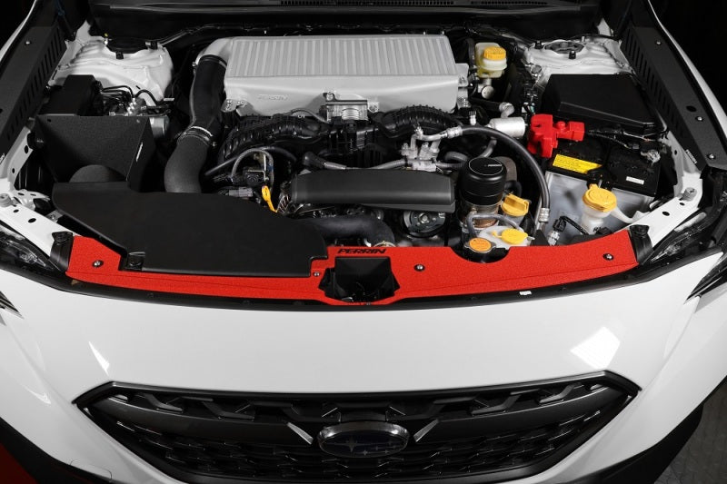 Perrin 22-23 Subaru WRX Radiator Shroud - Red Wrinkle Perrin Performance Radiator Shrouds  AXOPROS