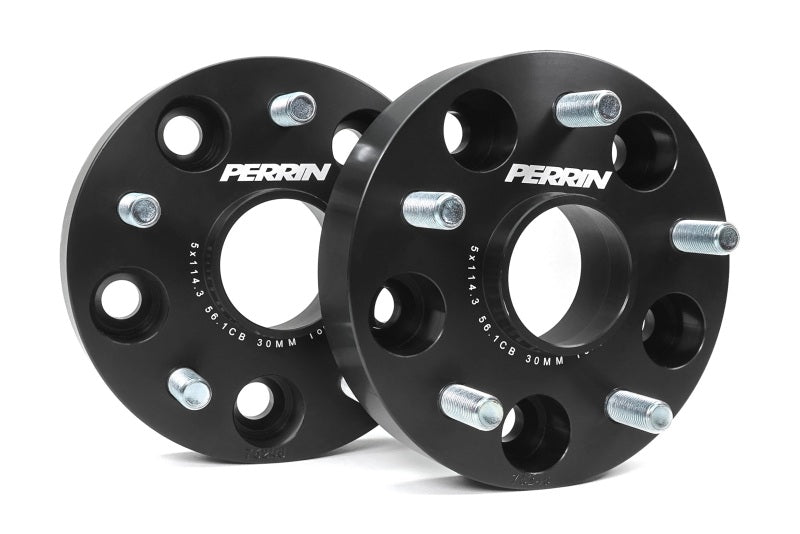 Perrin Subaru 30mm Wheel Spacers 5x114.3 BP w/56mm Hub - Black Perrin Performance Wheel Spacers & Adapters AXOPROS