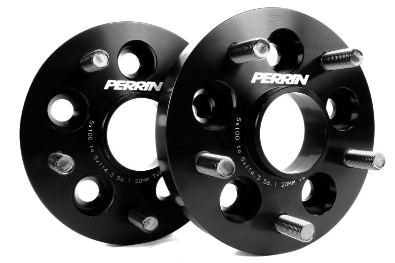 PERRIN Subaru/Toyota/Scion 20mm Wheel Adapter (Bolt-On Type) 5x100 to 5x114.3 w/56mm Hub - Pair Perrin Performance Wheel Spacers & Adapters  AXOPROS