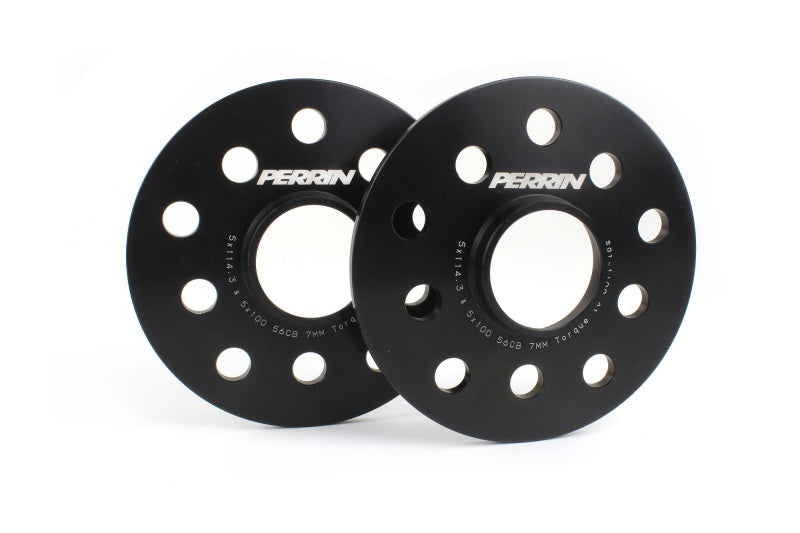 PERRIN Subaru/Toyota/Scion 7mm Wheel Spacers (Slip-On Style With Studs) 5x114.3/5x100 56mm CB - Pair Perrin Performance Wheel Spacers & Adapters  AXOPROS