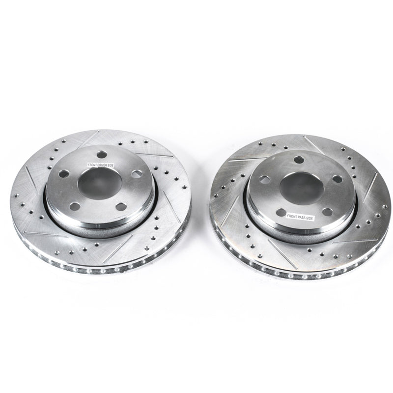 Power Stop 07-17 Jeep Wrangler Front Evolution Drilled & Slotted Rotors - Pair PowerStop Brake Rotors - Slot & Drilled AXOPROS