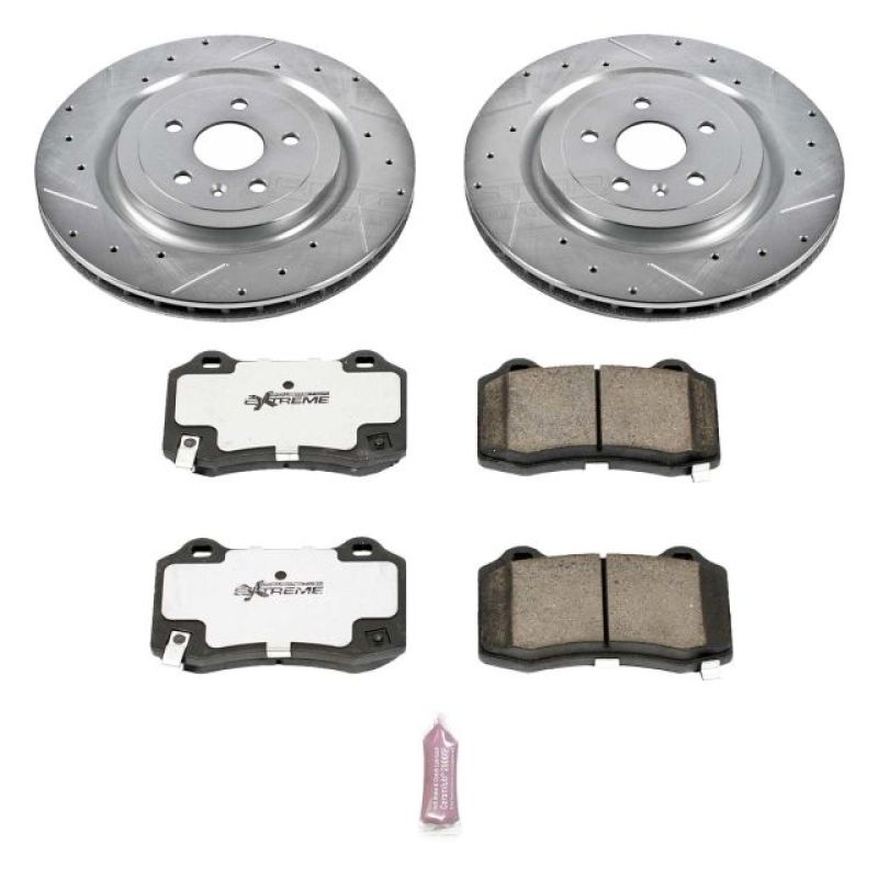 Power Stop 09-15 Cadillac CTS Rear Z26 Street Warrior Brake Kit PowerStop Brake Kits - Performance D&S AXOPROS