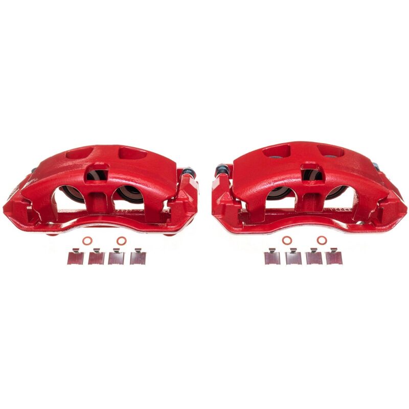 Power Stop 12-19 Ford F-150 Front Red Calipers w/Brackets - Pair PowerStop Brake Calipers - Perf AXOPROS