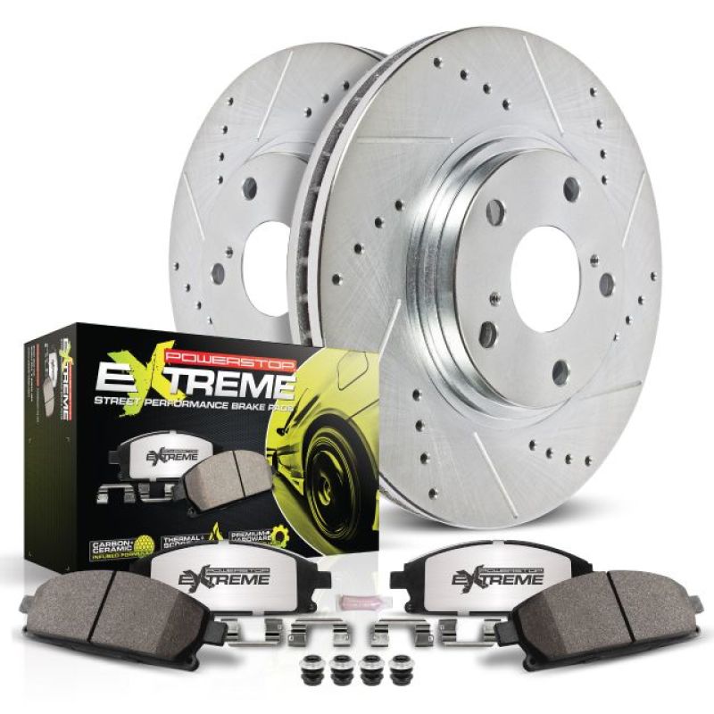 Power Stop 13-15 Acura ILX Rear Z26 Street Warrior Brake Kit PowerStop Brake Kits - Performance D&S AXOPROS