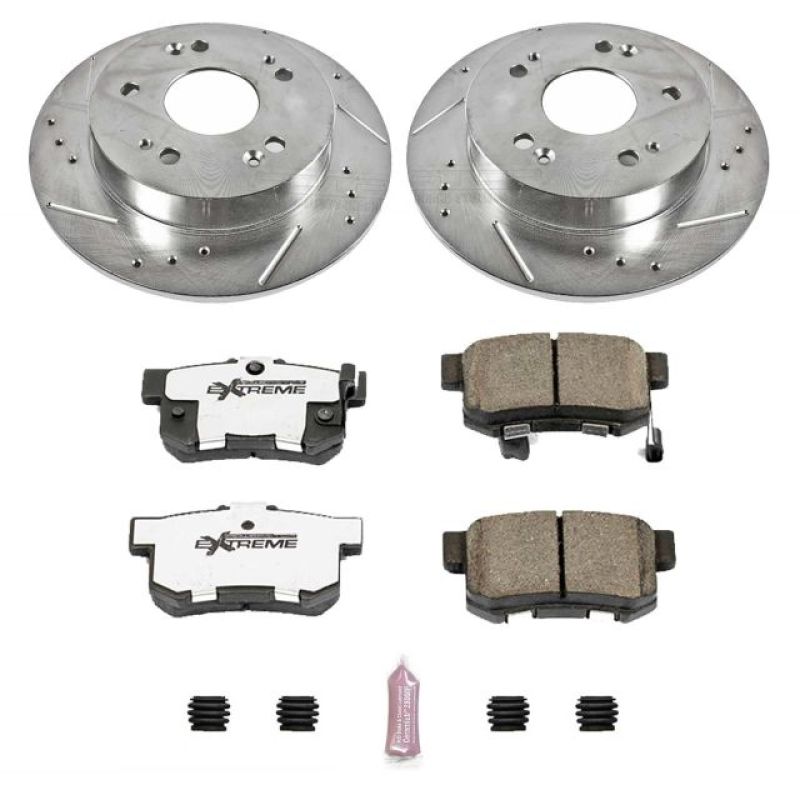 Power Stop 13-15 Acura ILX Rear Z26 Street Warrior Brake Kit PowerStop Brake Kits - Performance D&S AXOPROS