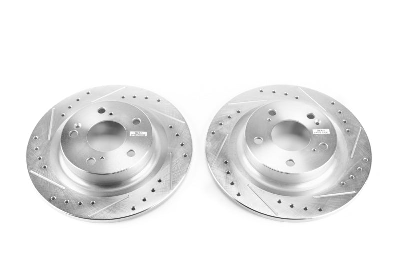 Power Stop 17-18 Honda Civic Rear Evolution Drilled & Slotted Rotors - Pair PowerStop Brake Rotors - Slot & Drilled AXOPROS