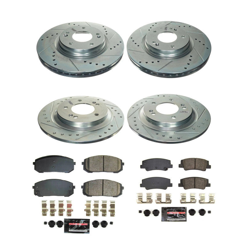 Power Stop 20-22 Hyundai Sonata Front & Rear Z23 Evolution Brake Kit PowerStop Brake Kits - Performance D&S AXOPROS