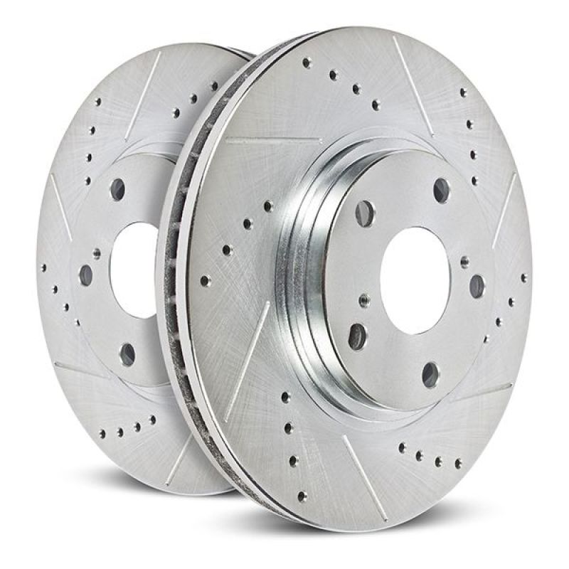 Power Stop 21-22 Ford F-150 Rear Drilled & Slotted Rotor (Pair) PowerStop Brake Rotors - Slot & Drilled AXOPROS
