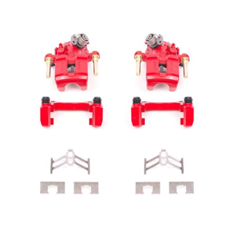 Power Stop 92-01 Honda Prelude Rear Red Calipers w/Brackets - Pair PowerStop Brake Calipers - Perf AXOPROS
