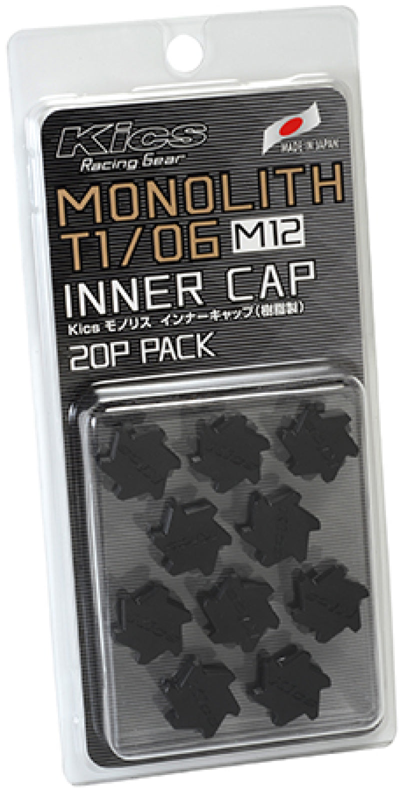 Project Kics M12 Monolith Cap - Black (Only Works For M12 Monolith Lugs) - 20 Pcs Project Kics Wheel Accessories  AXOPROS