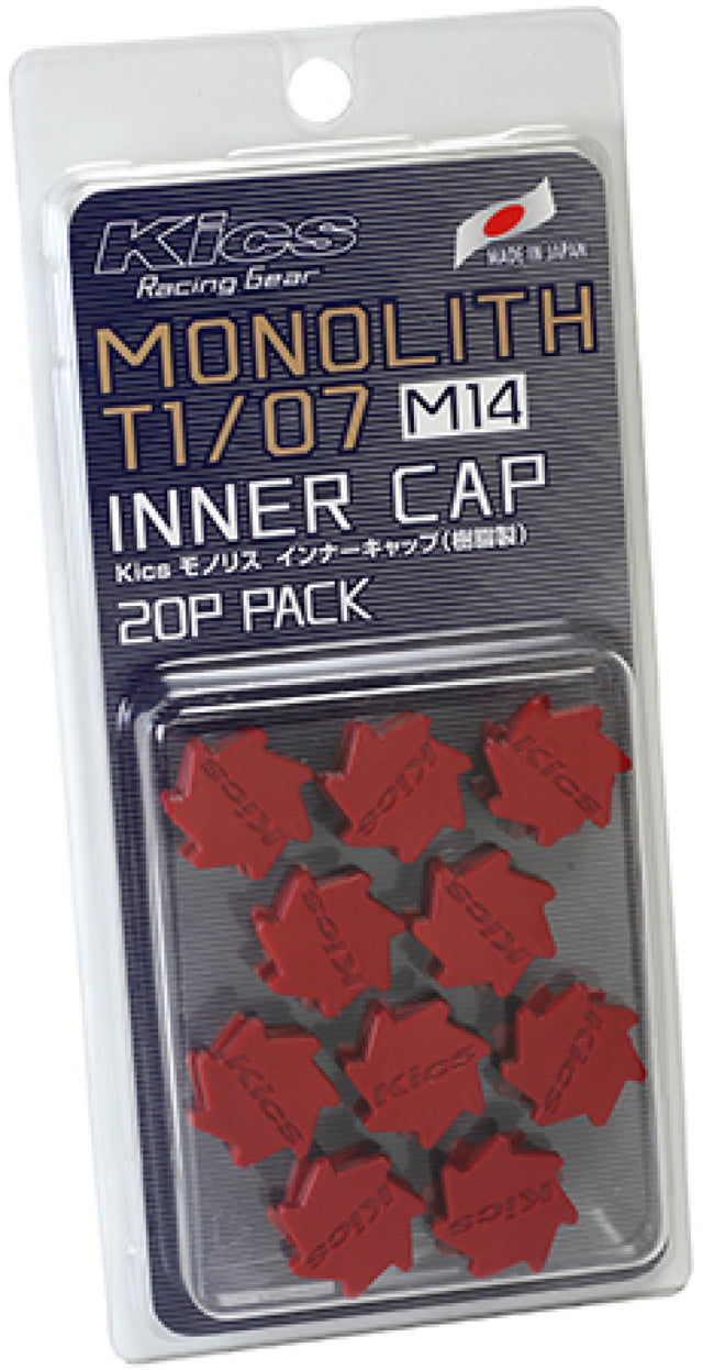Project Kics M14 Monolith Cap - Red (Only Works For M14 Monolith Lugs) - 20 Pcs Project Kics Wheel Accessories  AXOPROS