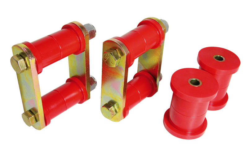 Prothane 64-73 Ford Mustang Rear Spring Bushings w/ HD Shackle Kit - Red Prothane Bushing Kits AXOPROS