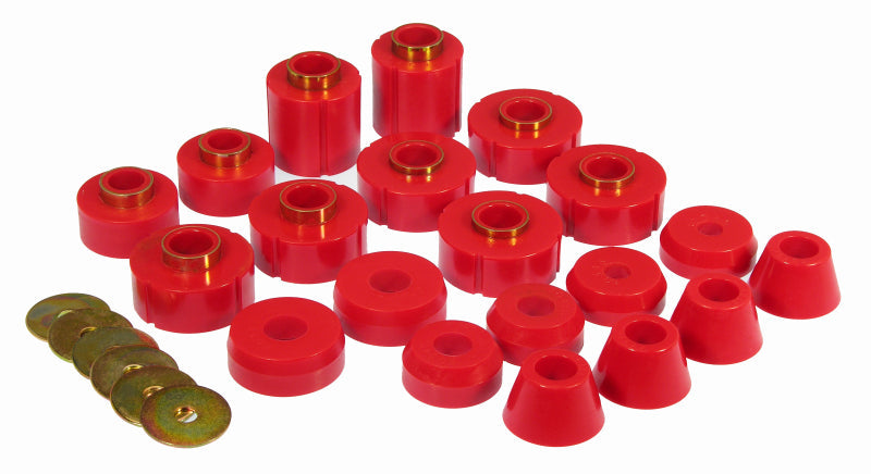 Prothane 80-96 Ford F100/350 2/4wd Body Mount - Red Prothane Bushing Kits AXOPROS