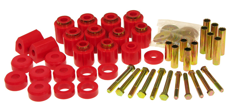 Prothane 87-96 Jeep YJ 1in Lift Body Mount Kit - Red Prothane Bushing Kits  AXOPROS