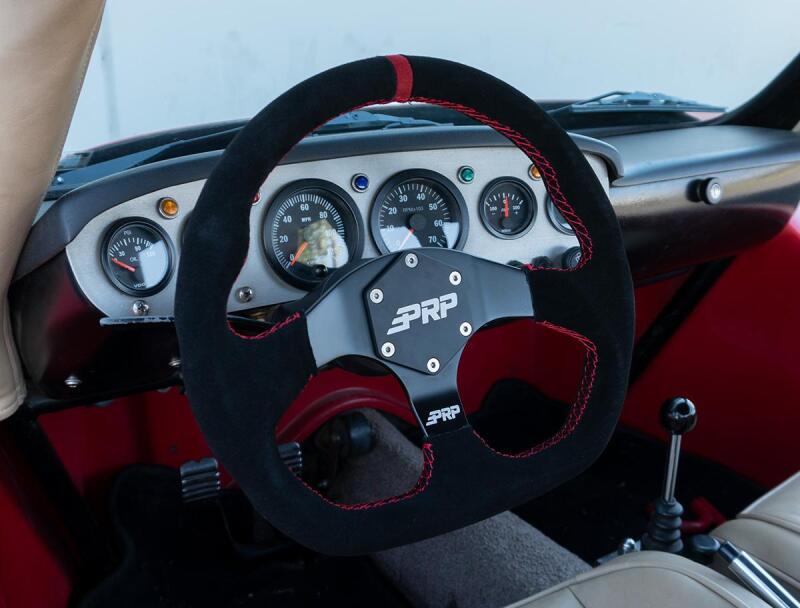 PRP Comp-R D-Shape Suede Steering Wheel - Red PRP Seats Steering Wheels AXOPROS