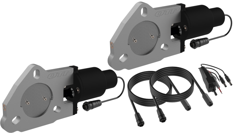 QTP 2.5in Bolt-On QTEC Dual Electric Cutout Valves - Pair QTP Exhaust Cutouts AXOPROS