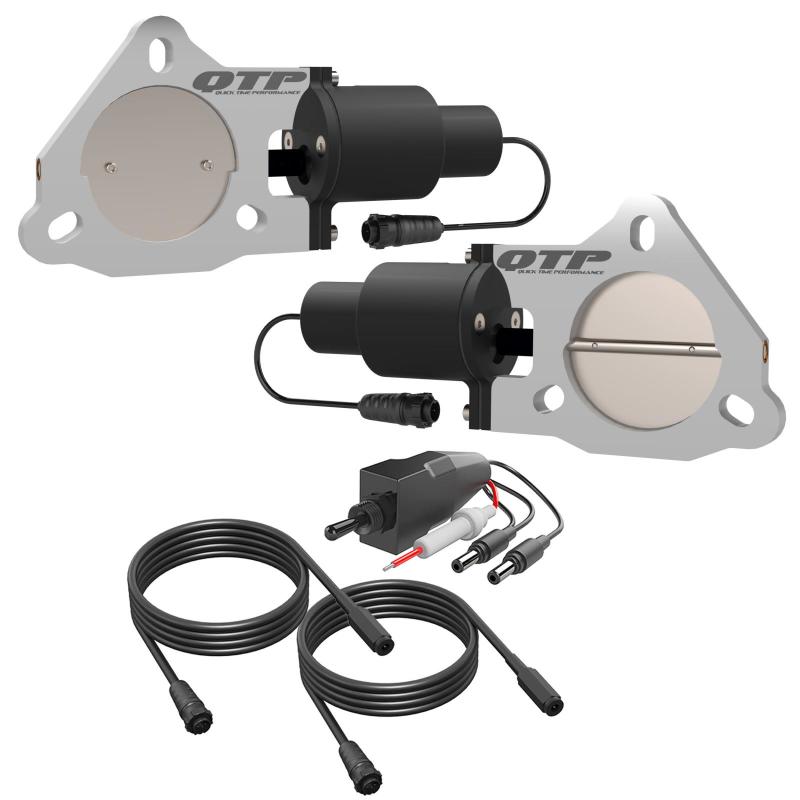 QTP 3in Bolt-On QTEC Dual Electric Cutout Valves - Pair QTP Exhaust Cutouts AXOPROS