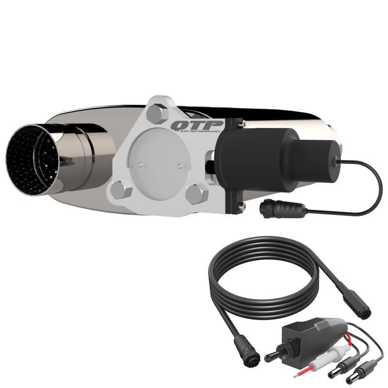 QTP 3in Weld-On 304SS Screamer Muffler w/Bolt-On QTEC Electric Cutout QTP Muffler AXOPROS