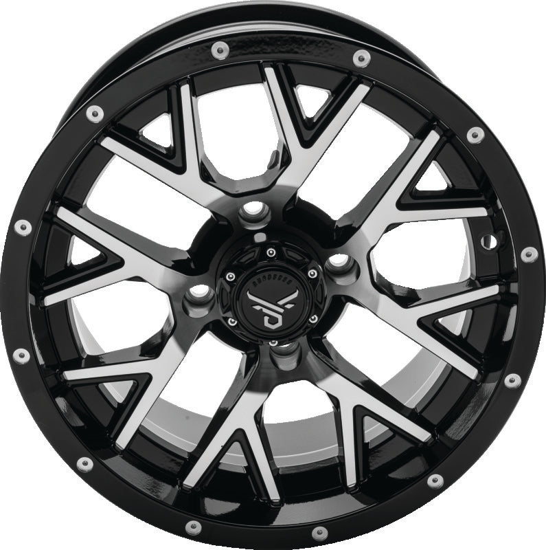 QuadBoss Barbwire 14X7 - 5+2 - 4/110 - Black Machined QuadBoss Wheels - Cast AXOPROS