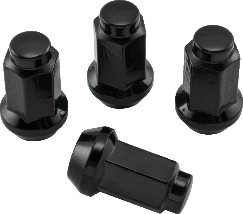 QuadBoss Lug Nuts 3/8in 24 - 14mm-Od - Black - Box of 4 QuadBoss Lug Nuts  AXOPROS