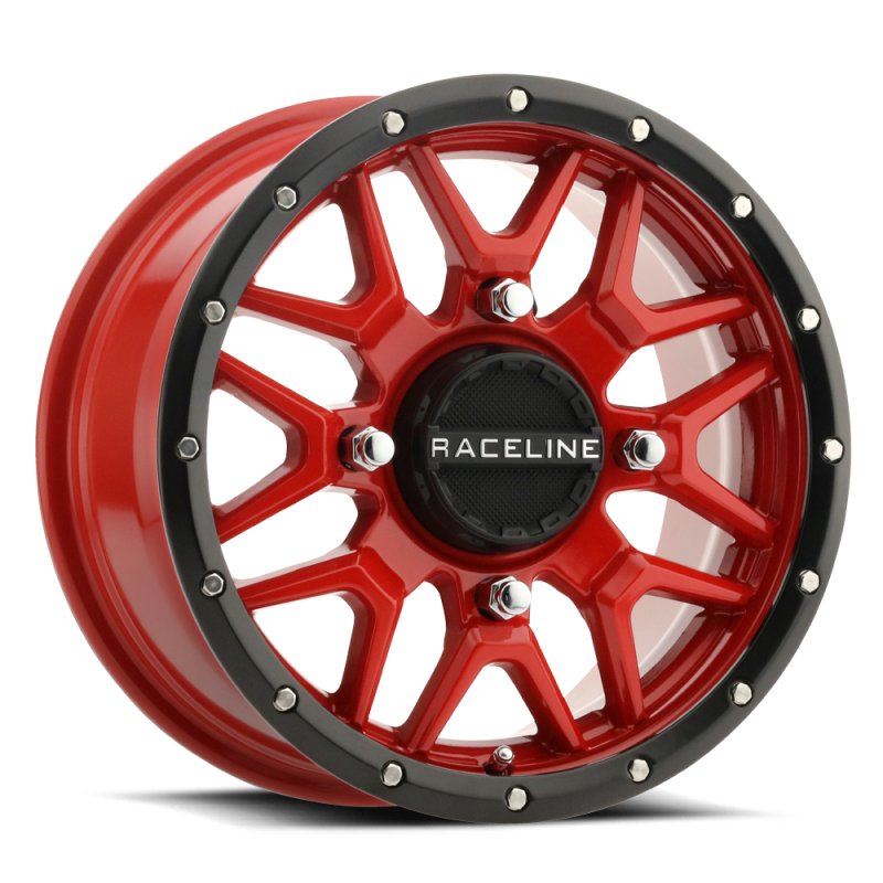 Raceline A94R Krank 14x7in / 4x110 BP / 10mm Offset / 83.8mm Bore - Red & Black Lip Wheel Raceline Wheels - Cast AXOPROS