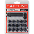 Raceline Spline Lug Nut Kit with Spline Key 12 x 1.5 - 16 Pack - Black Raceline Lug Nuts  AXOPROS