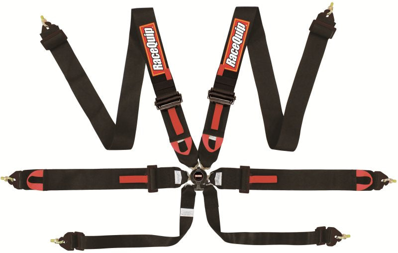 RaceQuip Black FIA CAMLOCK 6pt Pull Down Lap Racequip Seat Belts & Harnesses AXOPROS