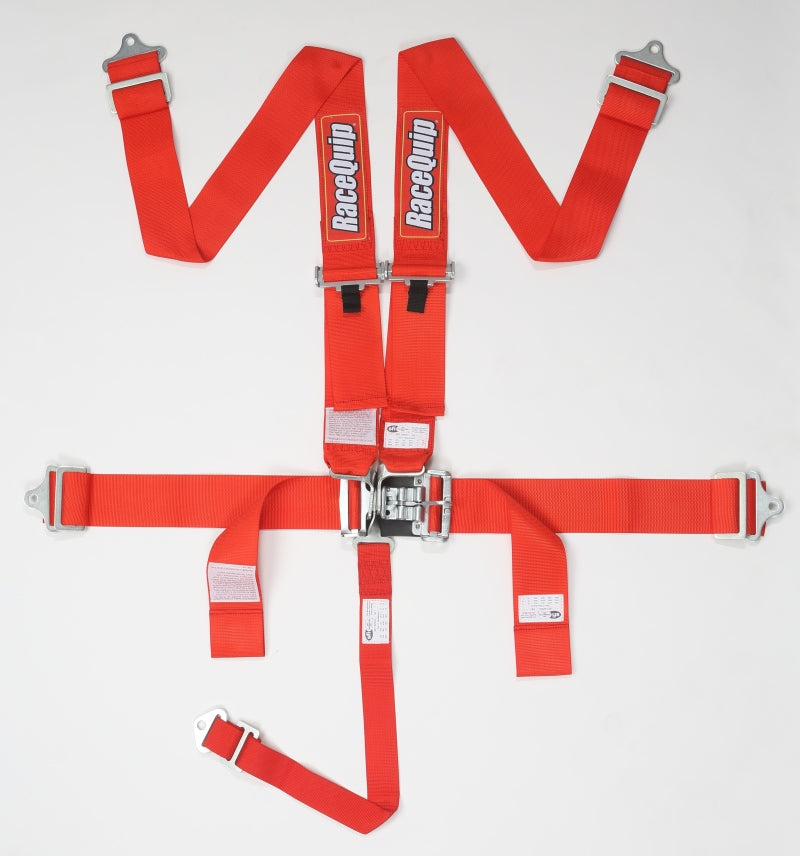 RaceQuip Red L & L 5pt Seat Belt Racequip Seat Belts & Harnesses AXOPROS