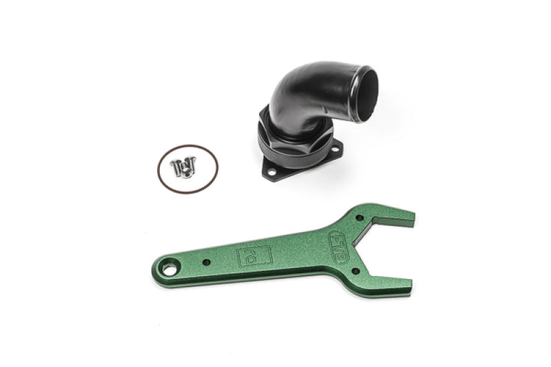 Radium Engineering FCST-X 3-Bolt Remote Mount Fill Neck - 24AN Elbow - 1.5in Barb Radium Engineering Filler Necks AXOPROS
