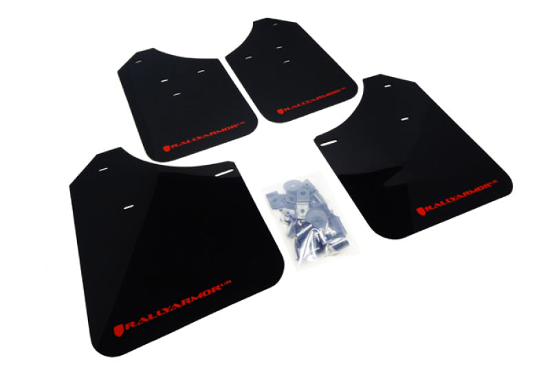 Rally Armor 02-07 Subaru WRX/STI/RS/2.5i (Wagons Req. Mod.) Black UR Mud Flap w/Red Logo Rally Armor Mud Flaps  AXOPROS