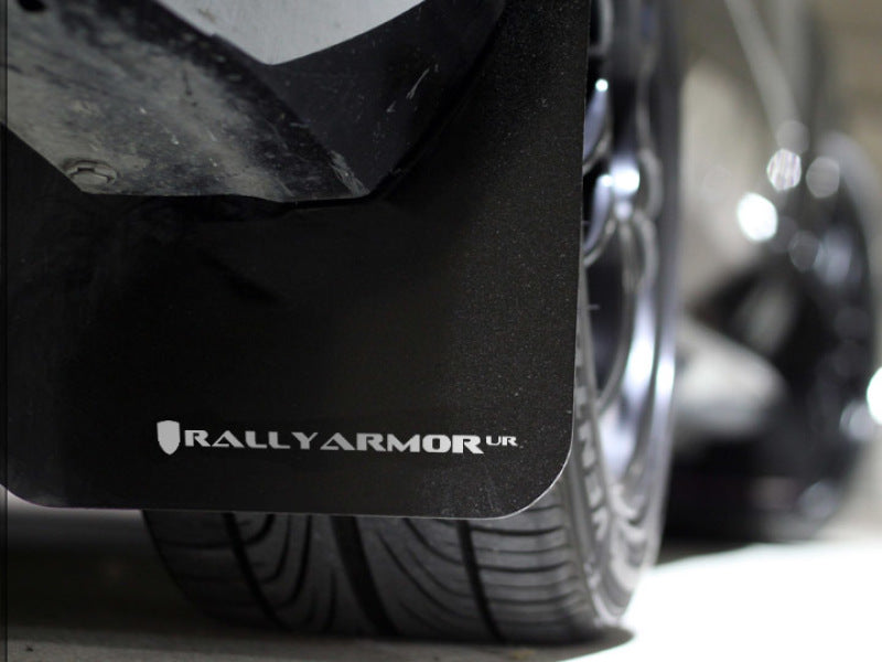 Rally Armor 02-07 Subaru WRX/STI/RS/2.5i (Wagons Req. Mod.) Black UR Mud Flap w/White Logo Rally Armor Mud Flaps AXOPROS