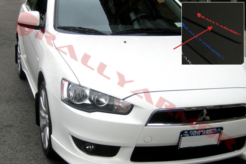 Rally Armor 07-17 Mitsubishi Lancer Black UR Mud Flap w/ Red Logo Rally Armor Mud Flaps  AXOPROS