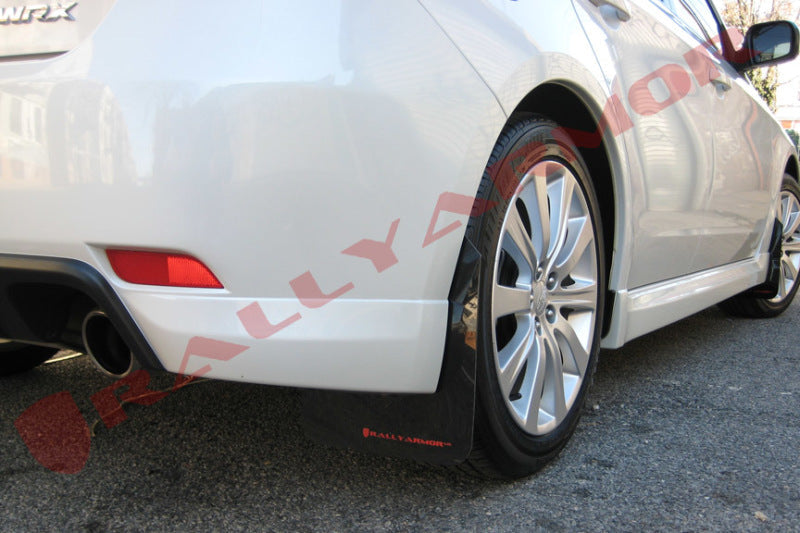 Rally Armor 08-10 Subaru WRX / 08-11 Impreza 2.5i (Hatch/Sedan) Black UR Mud Flap w/Red Logo Rally Armor Mud Flaps AXOPROS