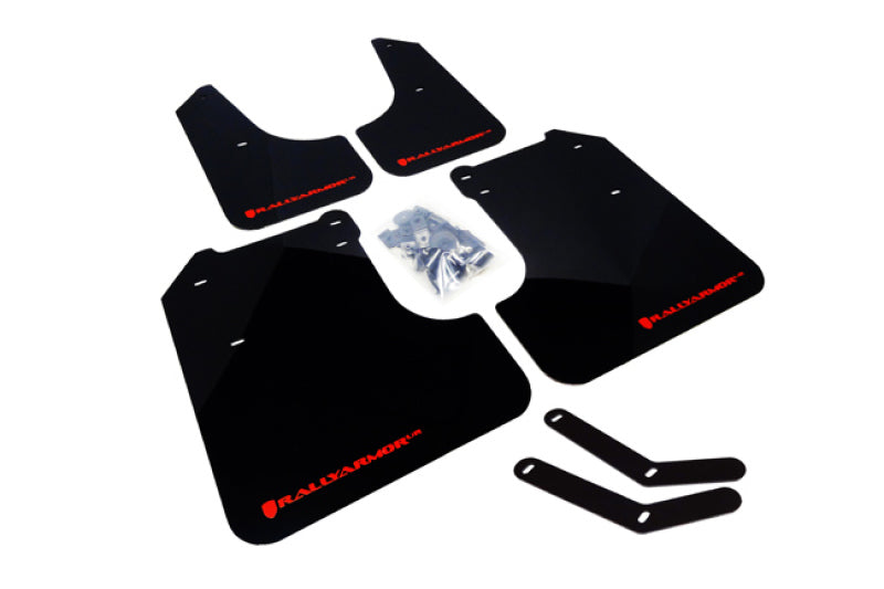 Rally Armor 08-10 Subaru WRX / 08-11 Impreza 2.5i (Hatch/Sedan) Black UR Mud Flap w/Red Logo Rally Armor Mud Flaps AXOPROS